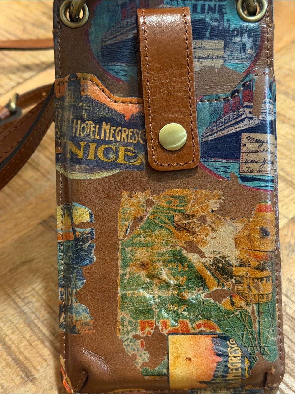 Patricia Nash Phone Crossbody Bag Farleigh Leather Built In Wallet Purse NWOT - Picture 2 of 10